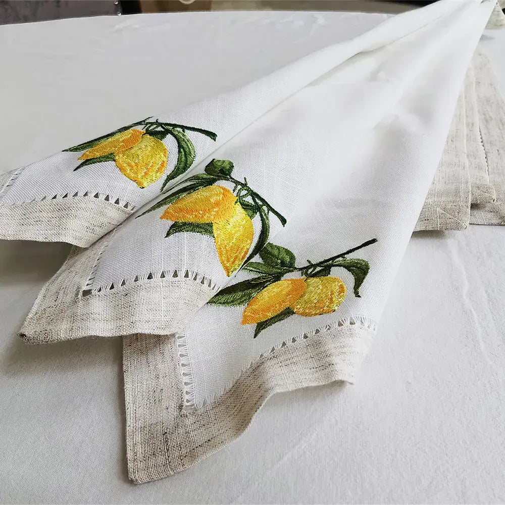 @Lemon Emberoidered Practical & Versatile Napkin, Elegant Look, Table Decoration, Great Gift, Table Linen