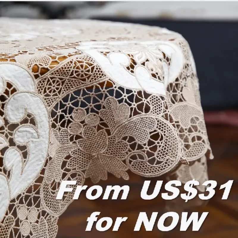 @5801  Vintage Italian Lace, Richelieu Embroidery Tablecloth, Piano Cover, Cutwork, Classical, Elegant, White, Beige, Great Gift